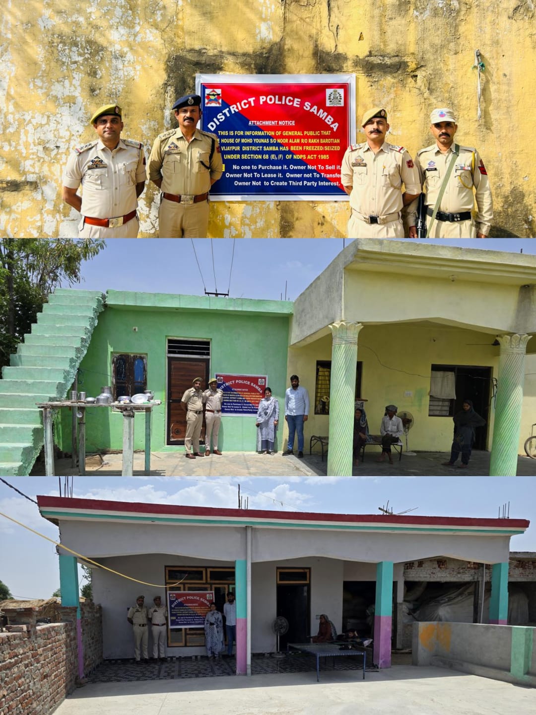 'Samba Police attaches properties worth rupees 81 lacs of 03 notorious drug peddlers under NDPS Act'